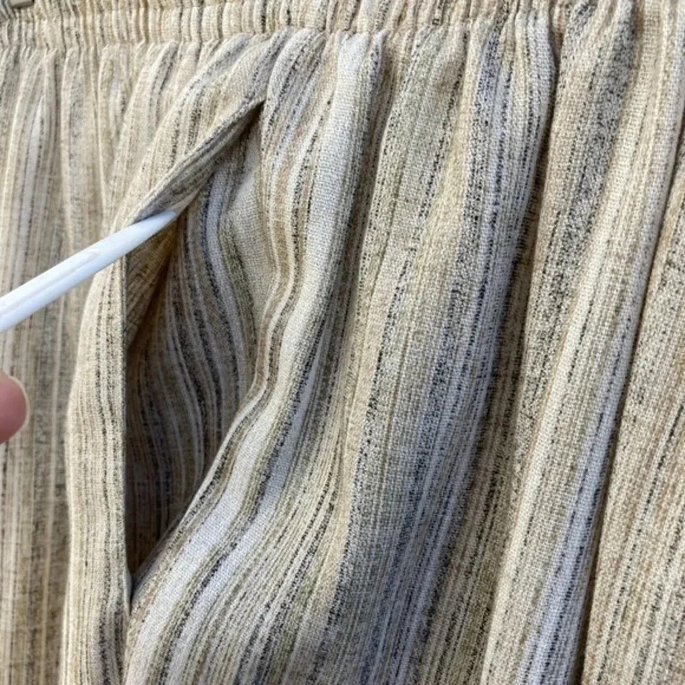 Alfred‎ Dunner Crinkle Pin Stripe Size 8 Elastic Waist Pant Suit Neutral Colors‍ - Picture 5 of 16